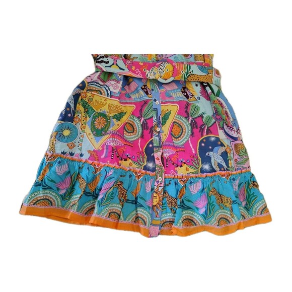 J Marie Sloan Belted Dress Size L Button Pockets100% Cotton Excellent Condition - Picture 10 of 13